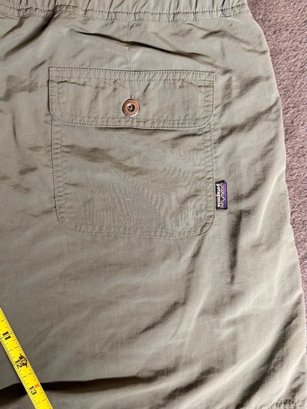 Patagonia Olive Green Elastic Waist Athletic Shorts - Picture 10 of 10